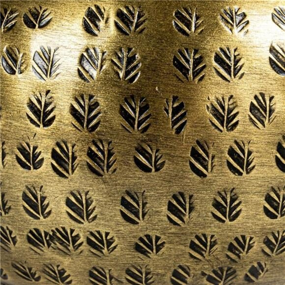 Hammered Metal Storage Container Brass Round Jar with Lid Bird Finial Decor - Picture 4 of 8